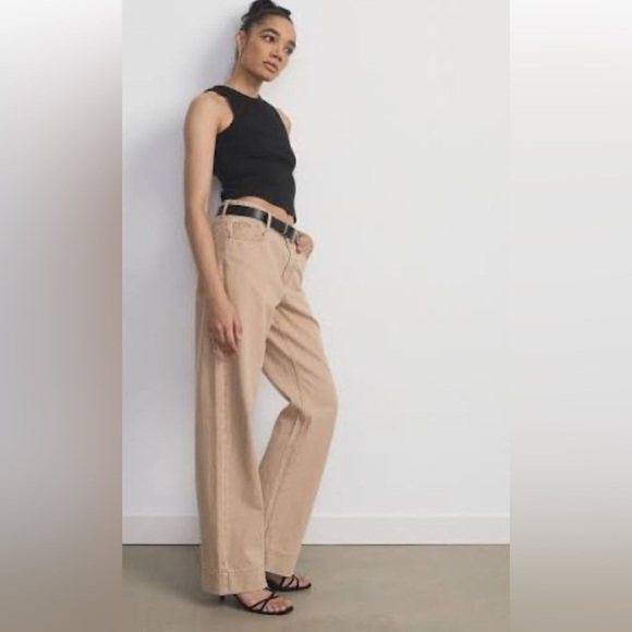 Pants - Frank and Oak Tan Loose Fit Women's Jeans Size 25